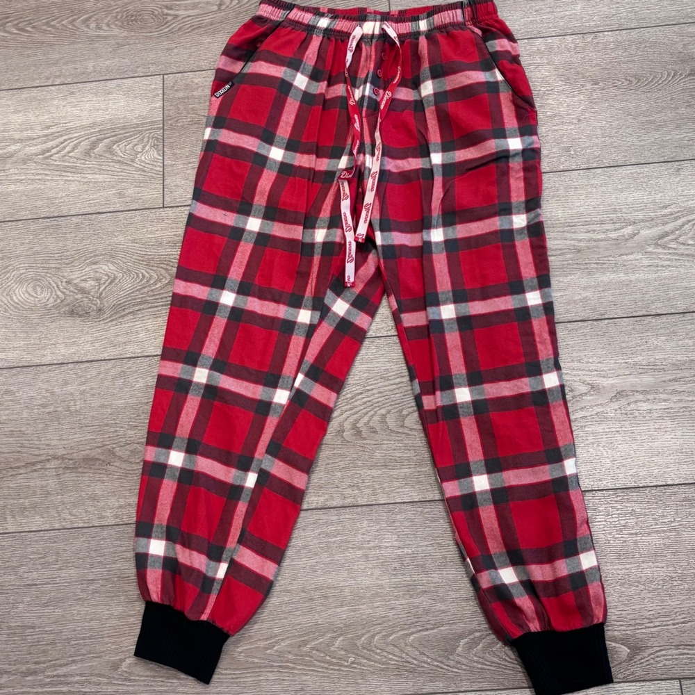 Dixxon‎ Flannel Co Pajama Pants Mens Medium Red Plaid Jogger Lounge Sleepwear